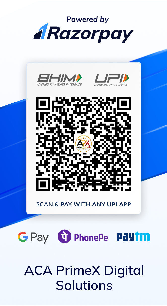 Official ACA PrimeX Digital Solutions Razorpay QR Code